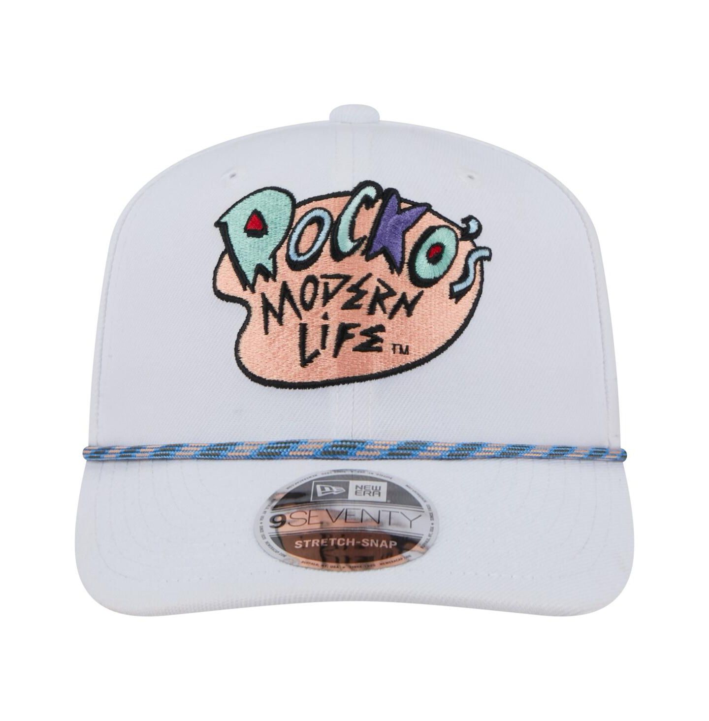 Мужская кепка New Era White Rocko's Modern Life Rope 9SEVENTY Stretch snap Adjustable Hat — фото 2