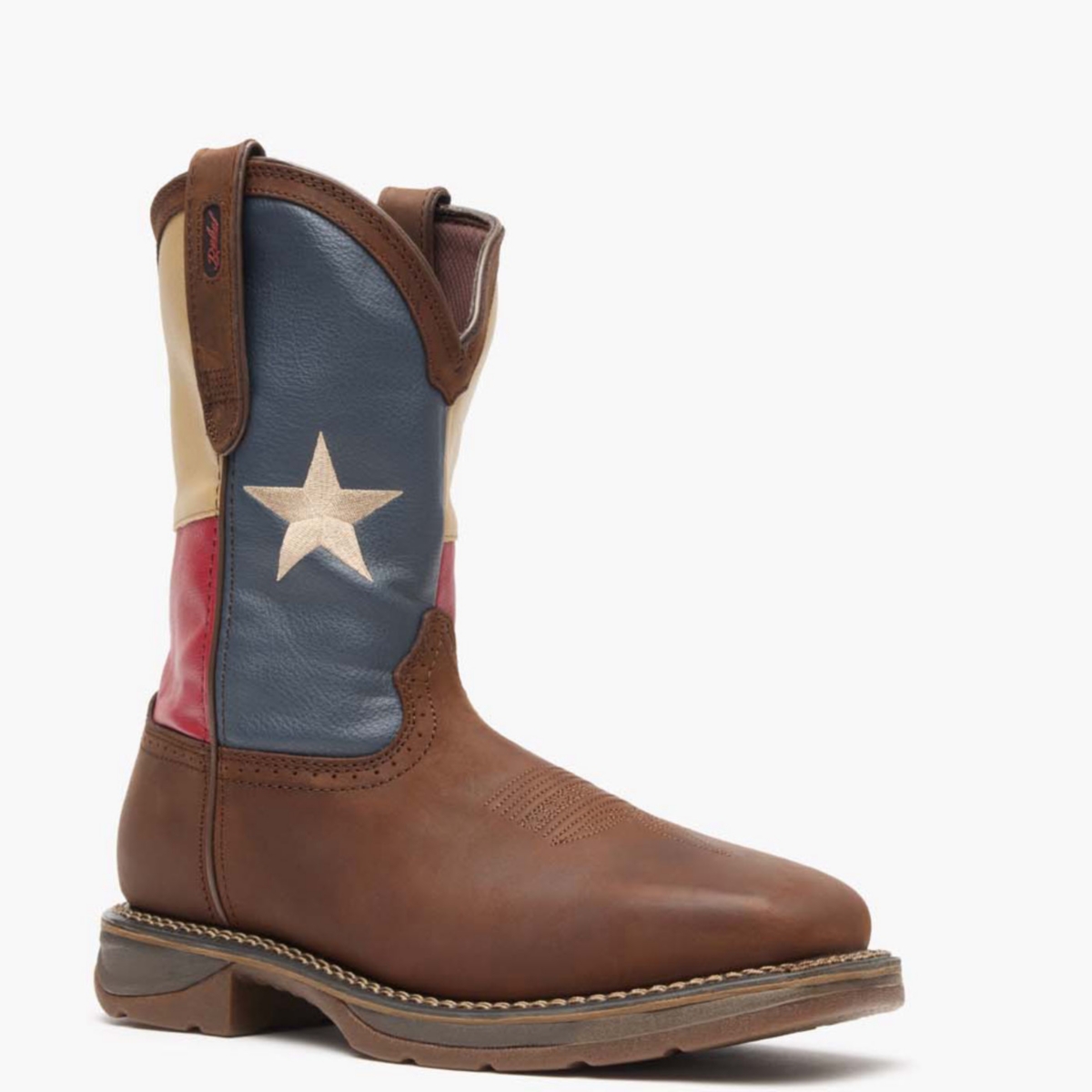 Men's Rebel by Steel Toe Texas Flag Western Boot - Open Brown 243