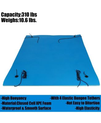 Blue Water Floating Mat Foam Pad, 9x6FT Bouncy Tear-Resistant XPE Foam