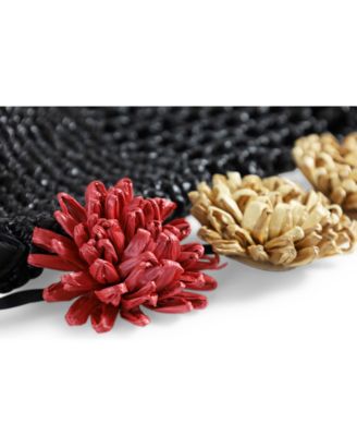 Marcie Open Weave Raffia Bucket Bag