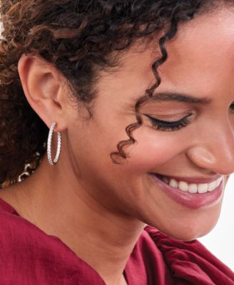 Diamond In and Out Hoop Earrings (3 ct. t.w.) in 14k White or Yellow Gold