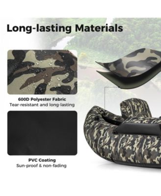 350 LBS Inflatable Fishing Float Tube with Adjustable Backrest and Backpack Straps