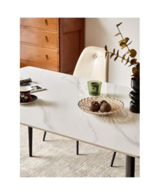 Porcelain Tabletop Dining Table, 55" Rectangular