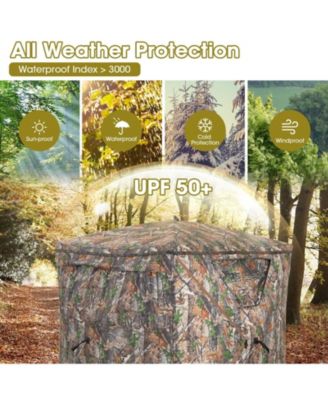 2-3 Person Hunting Blind Portable Pop Up Ground Tent with Carry Bag and Storage Pocket