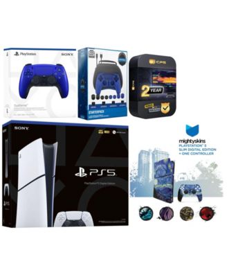 Playstation 5 Slim Digital with Extra Chroma Pearl Controller, Gamer Starter Kit and MightySkins Decal Voucher + 2 Year CPS Extended Warranty