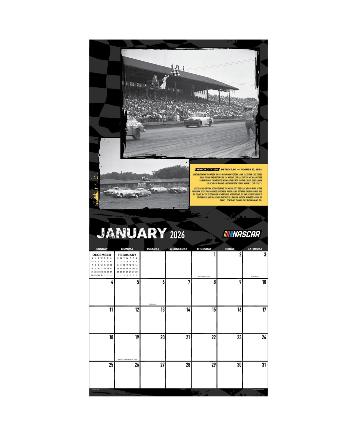 2026 Nascar Best Races Wall Calendar - Multicolor