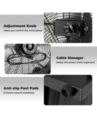 Industrial Drum Fan with 2 Wheels and 360-Degree Adjustable Tilt