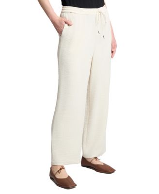 Petite Pull On Drawstring Wide Leg Pants