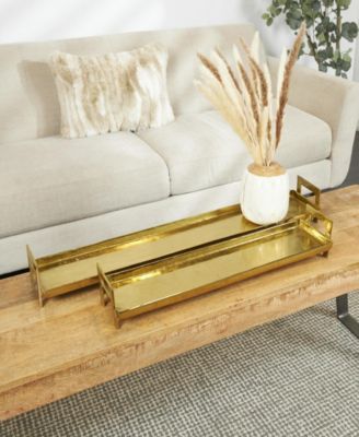 Modern Brass Tray, Set of 2