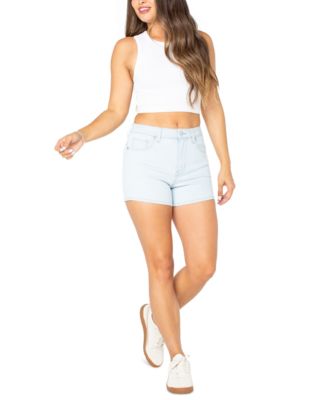 Celebrity Pink - Juniors' 4" High-Rise Curvy Denim Shorts