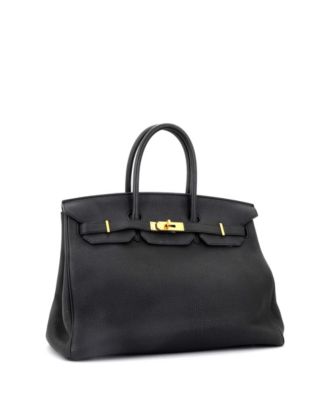 Pre-Owned Hermes Birkin 35 Handbag Black Togo with Gold Hardware