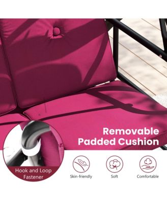 Converting Patio Swing Chair Porch Swing Bed with Adjustable Canopy & Thickened Cushion