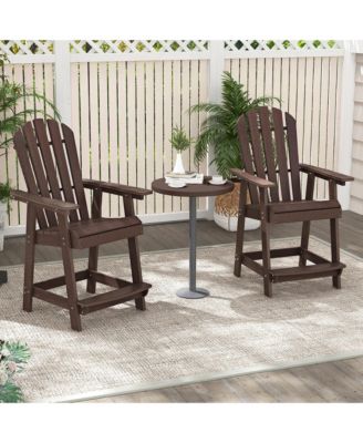 4PCS Bar Stool HDPE Chair w/ Armrest Footrest Home Indoor Outdoor Patio