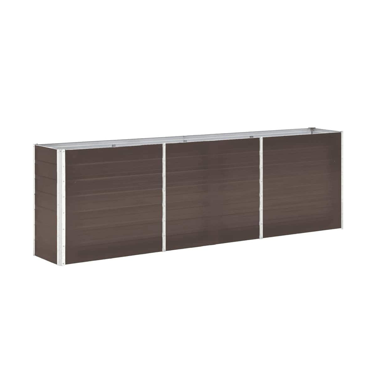Garden Raised Bed Galvanized Steel 94.5&#x22;x15.7&#x22;x30.3&#x22; Brown - Brown