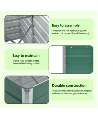 Raised Bed Green Galvanized steel Large Raised Bed Rectangular