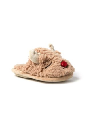 Kids Holiday Christmas Reindeer Scuff Slipper