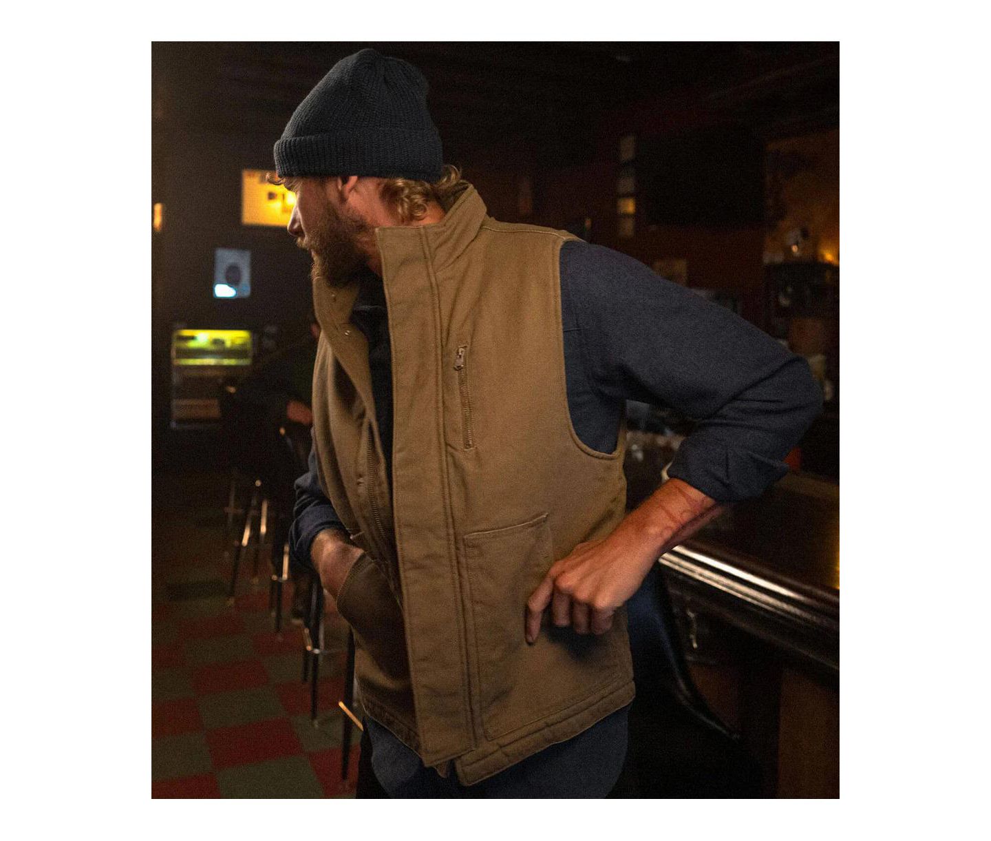 Мужской жилет Thorogood Heritage Stone Washed Canvas Vest, цвет: Otter — фото 3