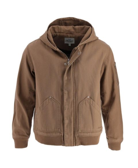 Мужская куртка Thorogood Big & Tall Heritage Stone Washed Canvas Hooded Bomber, цвет: Otter