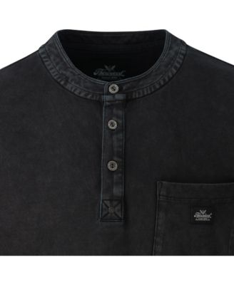 Men's Vintage Wash Short Sleeve Pocket Henley
