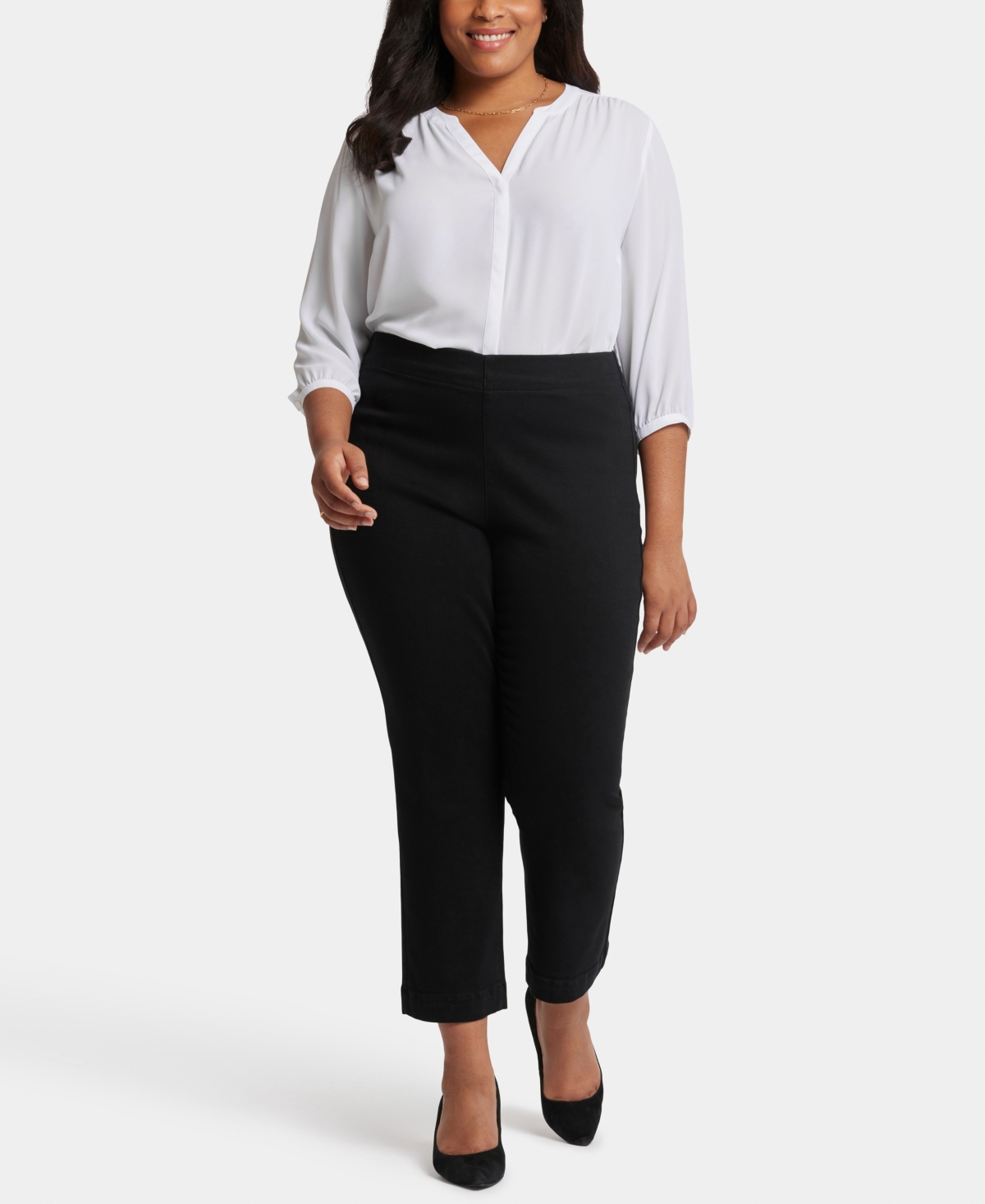 Nydj Plus Bailey Relaxed Ankle Pull On Jeans
