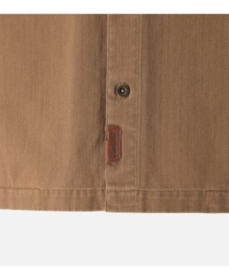 Big & Tall Men's Stone Wash Herringbone Button Up Overshirt