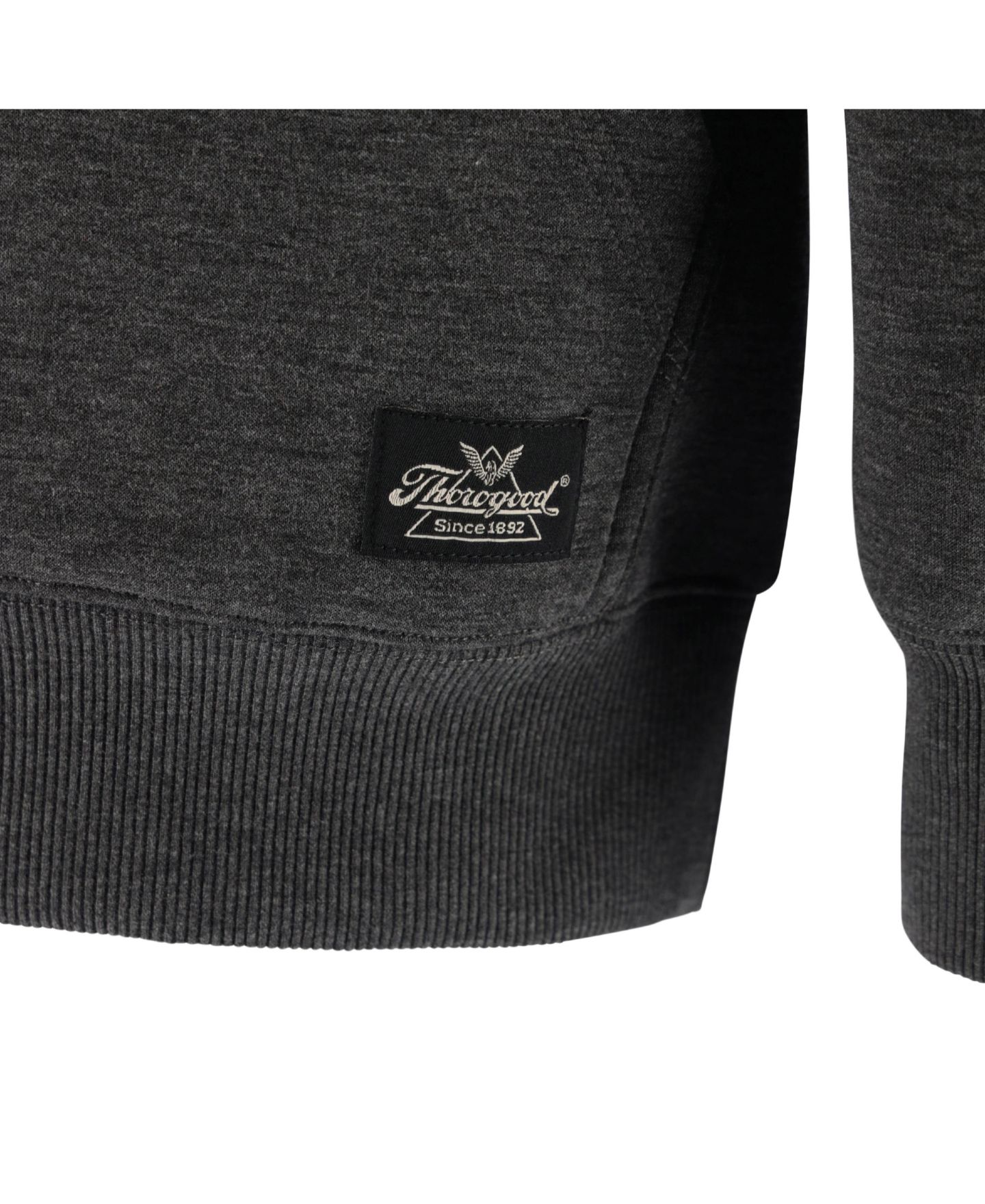 Мужское худи Thorogood Big & Tall Water Repellent Snap Neck Performance Pullover, цвет: Угольный меланжевый — фото 5