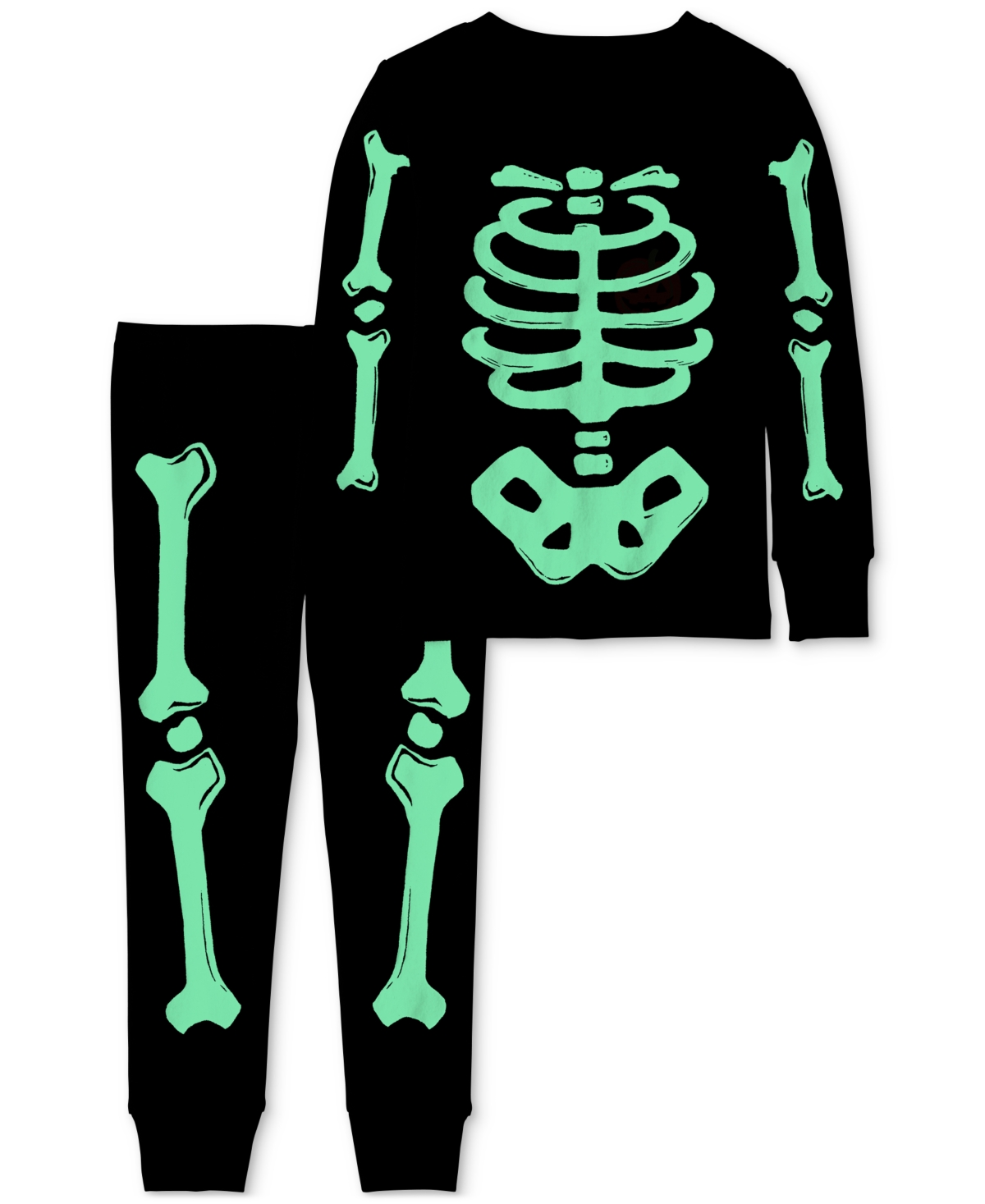 Carter's Baby Boys 2-pc. Glow Skeleton Halloween Pajamas Set In Black