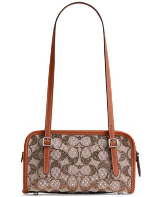 Swing Zip Mini Crystal Signature Jacquard Shoulder Bag 20