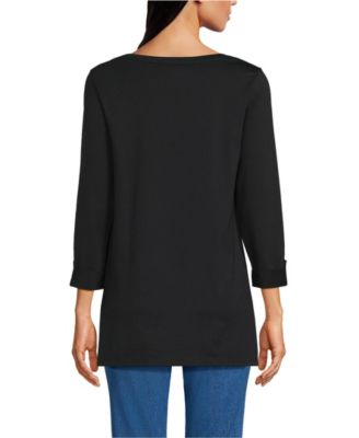 Women's Supima Cotton Adjustable 3/4 Sleeve Boatneck Tunic