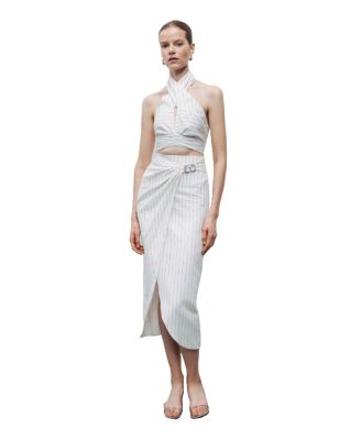 Women's Halter Neck Blouse with Tie Detail