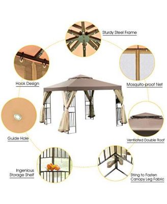 10 x 12  Octagonal Patio Gazebo with Mosquito Net