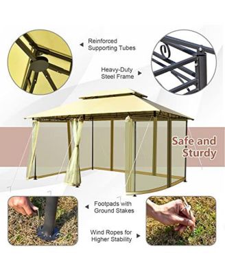 10 Feet x 13 Feet Tent Canopy Shelter with Removable Netting Sidewall