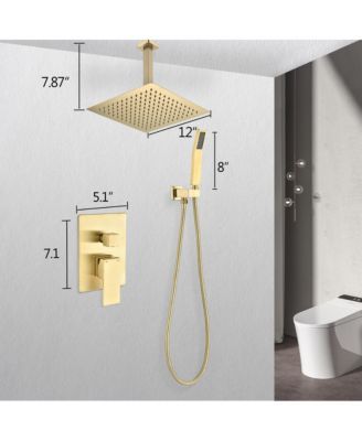 Ceiling Mounted Shower System Combo Set with Handheld and 12&amp;quot;Shower head