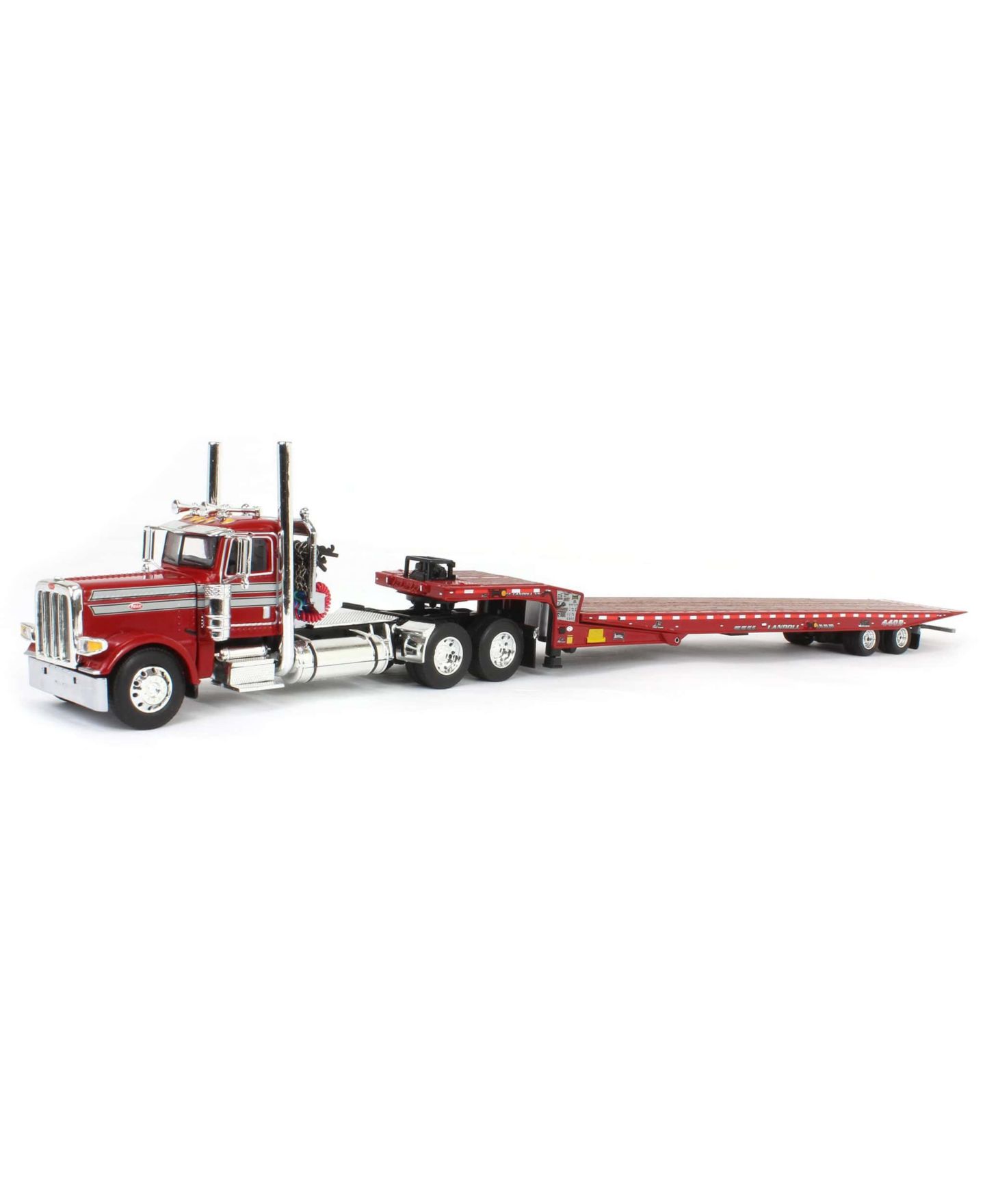 Детская игрушка First Gear 1/64 Scale Peterbilt 389 Day Cab Landoll 440 Series Traveling Axle Trailer Die-Cast Truck — фото 1