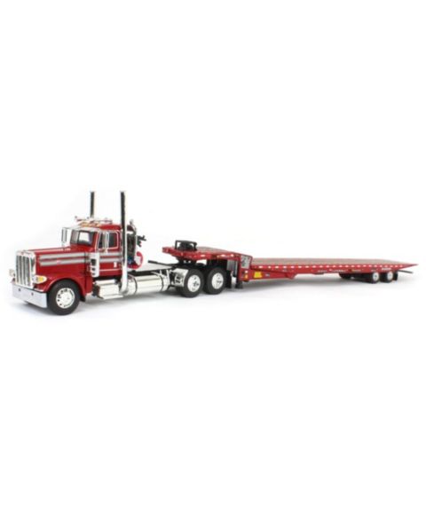 Детская игрушка First Gear 1/64 Scale Peterbilt 389 Day Cab Landoll 440 Series Traveling Axle Trailer Die-Cast Truck