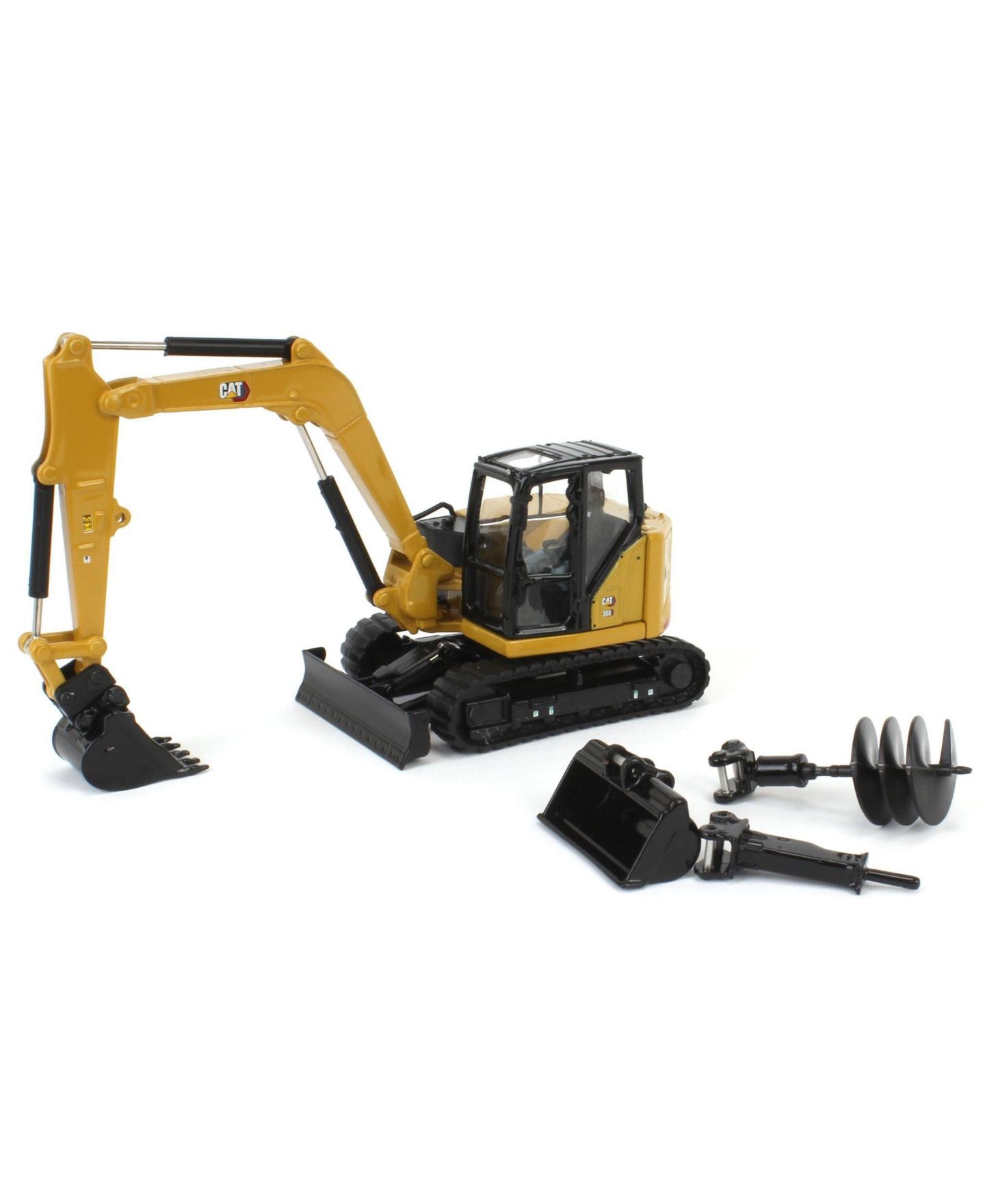 Детская игрушка Diecast Masters 1/50 Cat Caterpillar 308 Cr High Line Next Generation Mini Hydraulic Excavator with Work Tools and Operator Die-Cast Model — фото 1