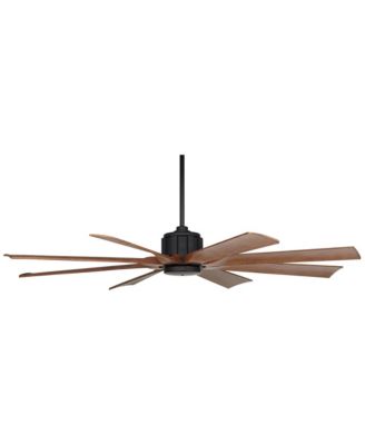 60" Defender Modern Industrial Indoor Outdoor Ceiling Fan Remote Control Matte Black Koa Damp Rated for Patio
