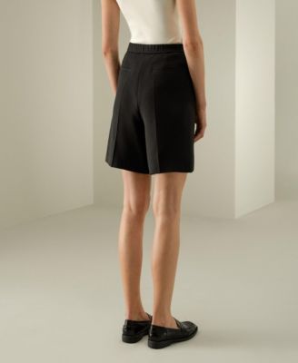 Women's Silk-Wool Blend Polished Shorts