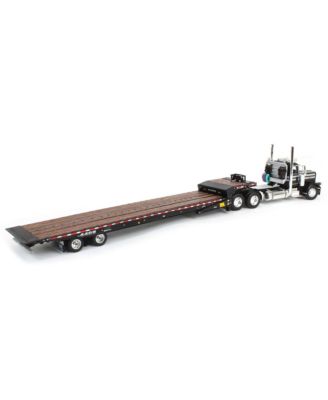 DCP 1/64 Black Peterbilt 389 Day Cab Landoll 440B Traveling Axle Trailer 60-2038