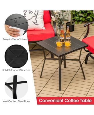 3 Piece Patio Conversation Bistro Set Outdoor Rocking Chair Set  w/ Cushions