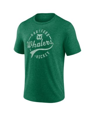 Men's Heather Green Hartford Whalers Vintage Hockey Distressed Overtime Tri-Blend T-Shirt