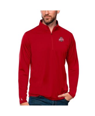 Men's Scarlet Ohio State Buckeyes Tribute Quarter-Zip Sweatshirt