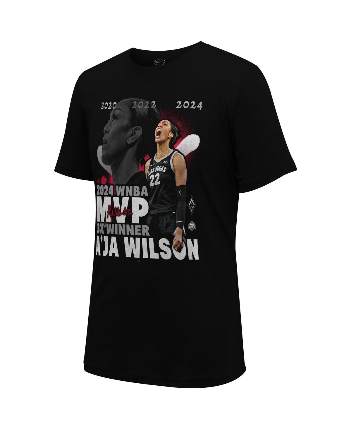 Stadium Essentials Men's Black A'ja Wilson Las Vegas Aces 2024 Crossroads T-shirt In Animal Print