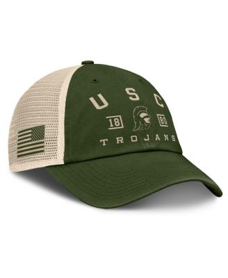 Men's Olive USC Trojans OHT Military Appreciation Frontier Trucker Adjustable Hat