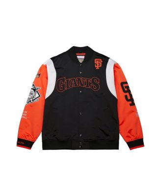 Men's Black/Orange San Francisco Giants Cooperstown Collection Team Origins Satin Full-Snap Jacket