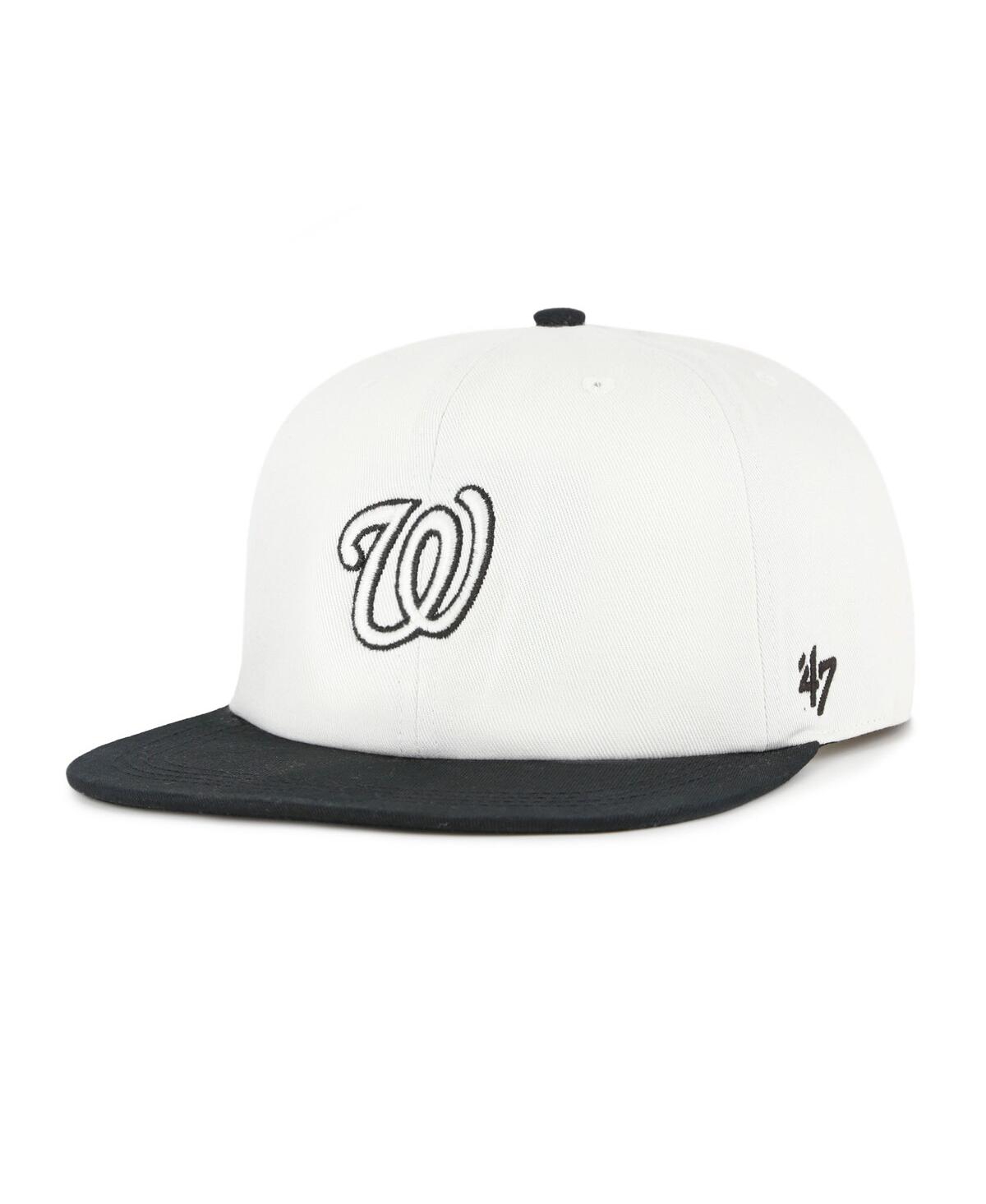 Men's White/Black Washington Nationals Foundation Captain Snapback Hat - White, Black