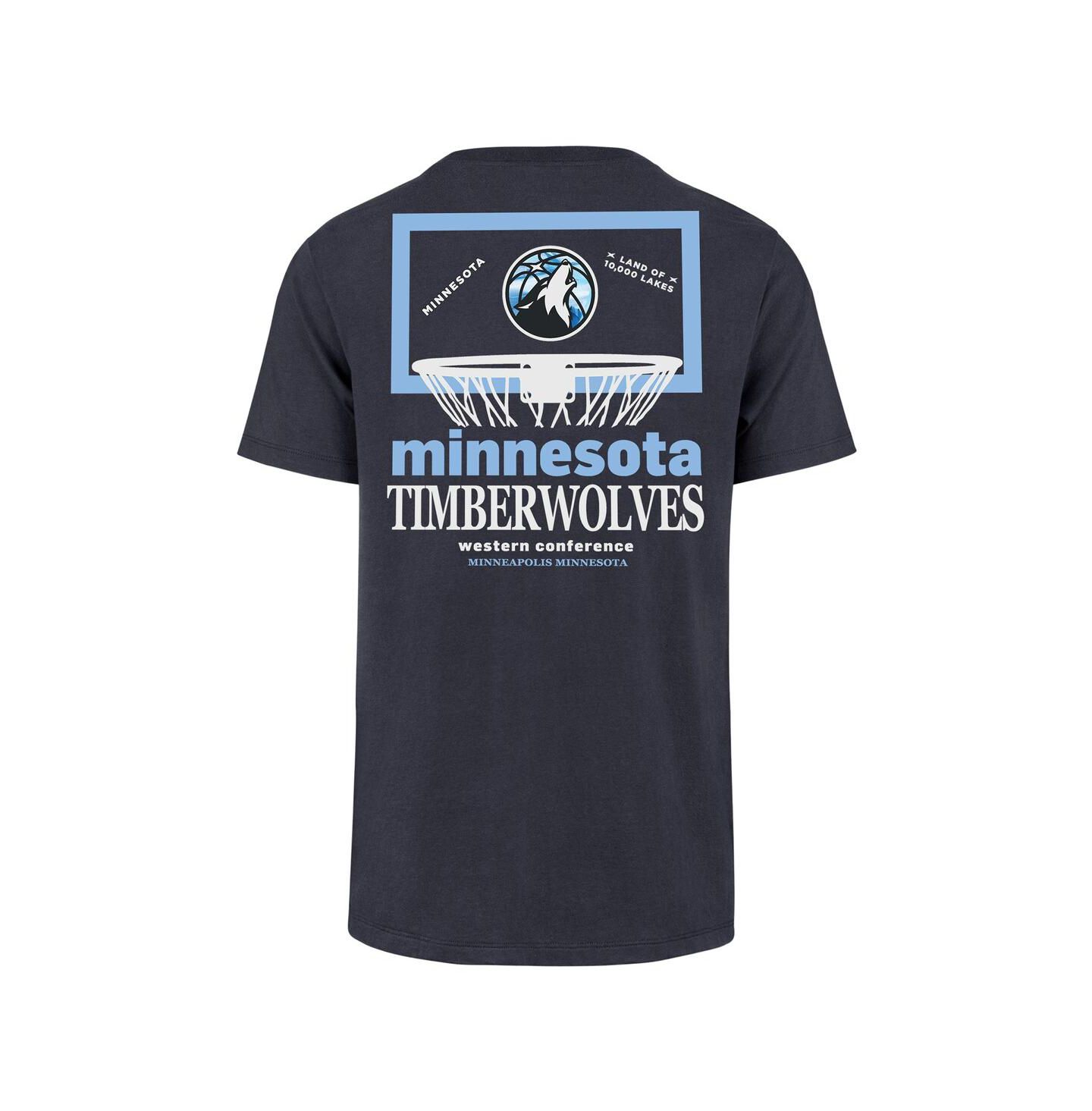 Мужская футболка '47 Brand Navy Minnesota Timberwolves City Edition Backboard — фото 3