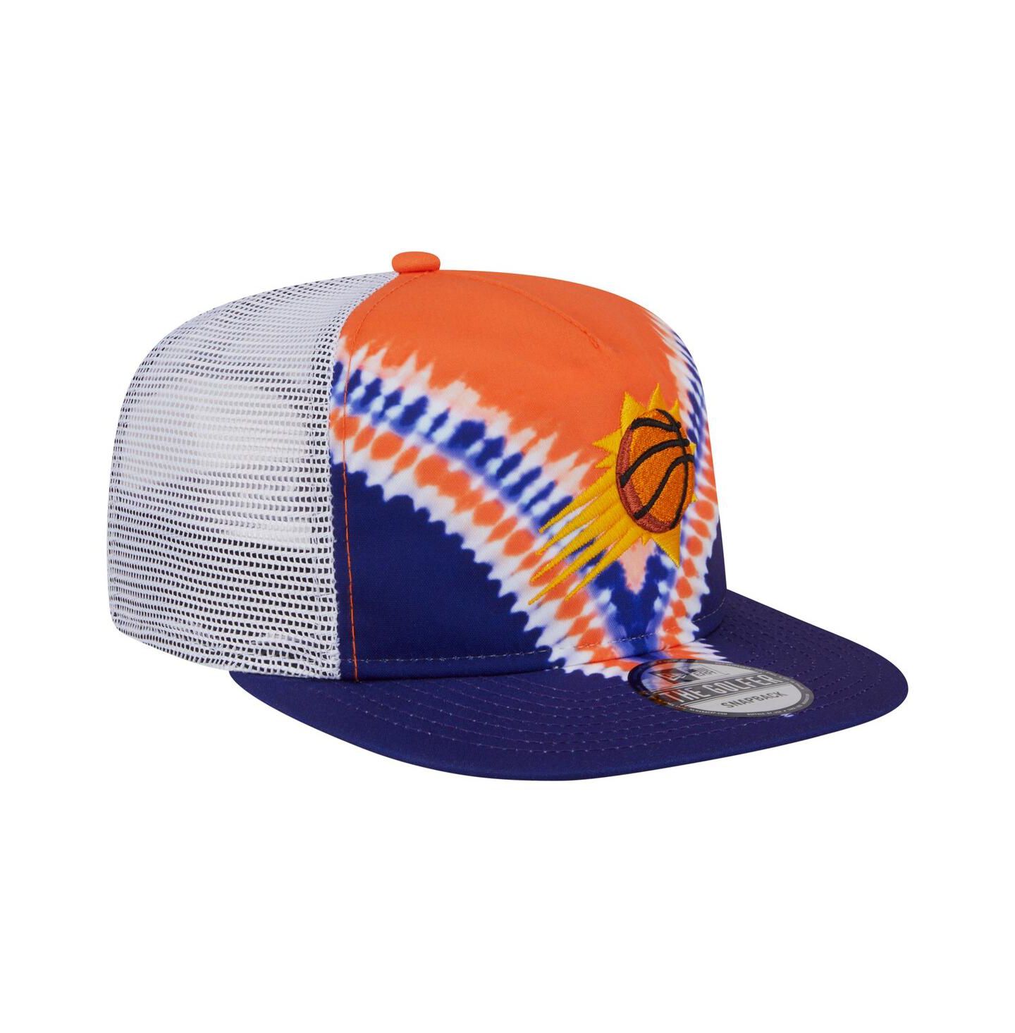 Мужская кепка New Era Purple/Orange Phoenix Suns Throwback Dye Golfer Snapback Hat — фото 3