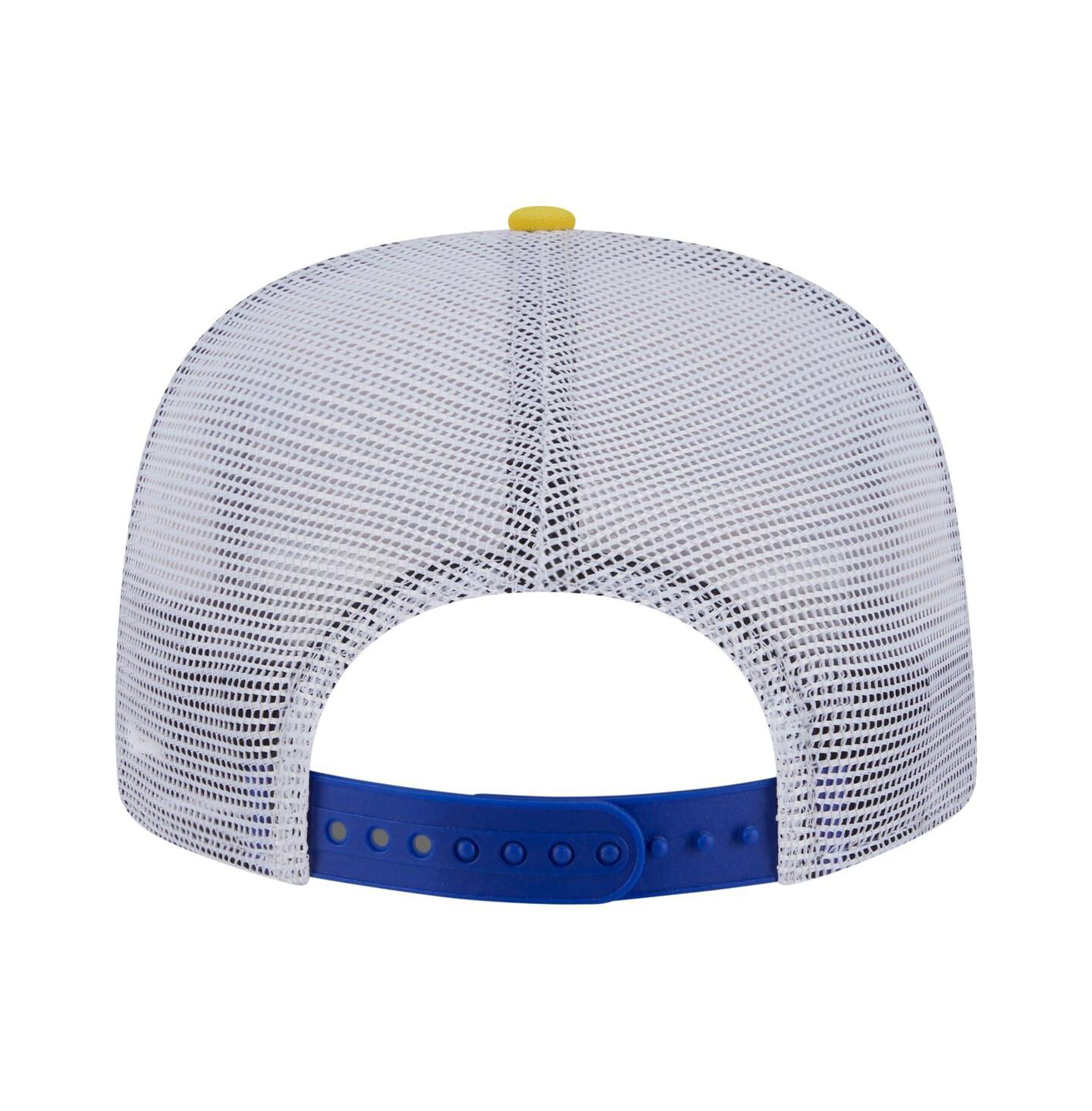 Мужская кепка New Era Royal/Gold Golden State Warriors Throwback Dye Golfer Snapback Hat — фото 4