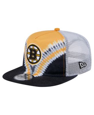New Era - Men's Black/Gold Boston Bruins Throwback V-Dye Adjustable Golfer Hat